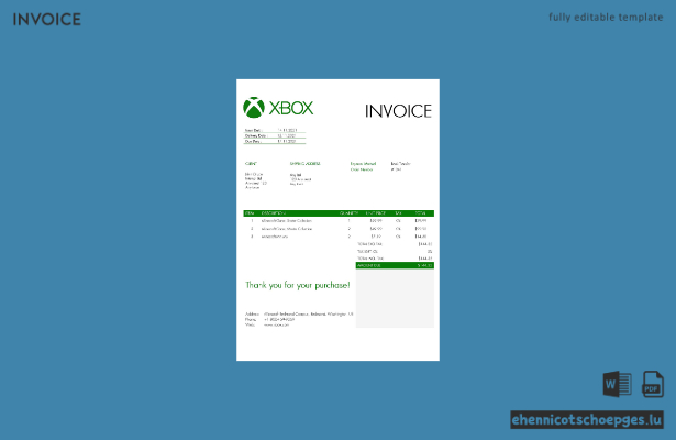 Vorschau einer Xbox-Rechnung für die USA